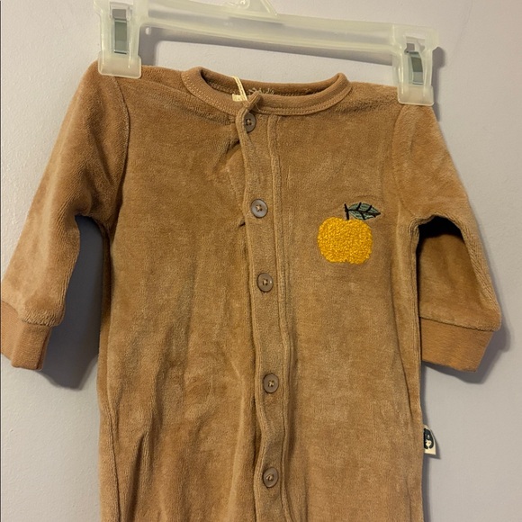 Rabbit + Bear Organic Cotton Jogger Jumpsuit Tan Brown size 0-3 months - Picture 2 of 15